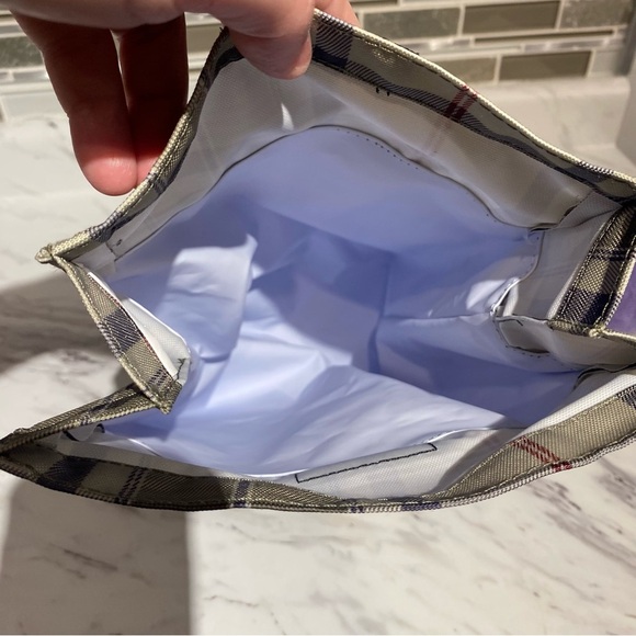 L.L. Bean Lunch Kit tan plaid lunch bag / sack - Picture 7 of 7